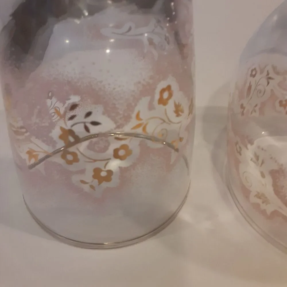 Vintage Libby Pink Duchess 22K Glass 3pc Set Mid Century